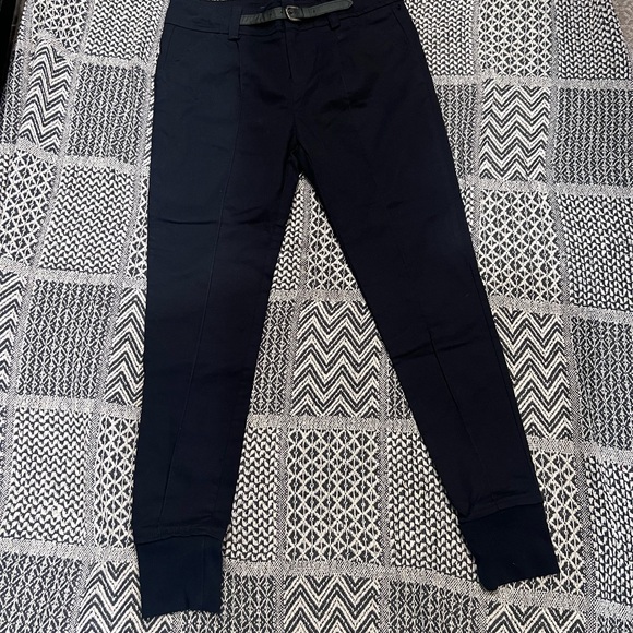 Zara Classic Black Twill Joggers with Belt - Picture 9 of 11